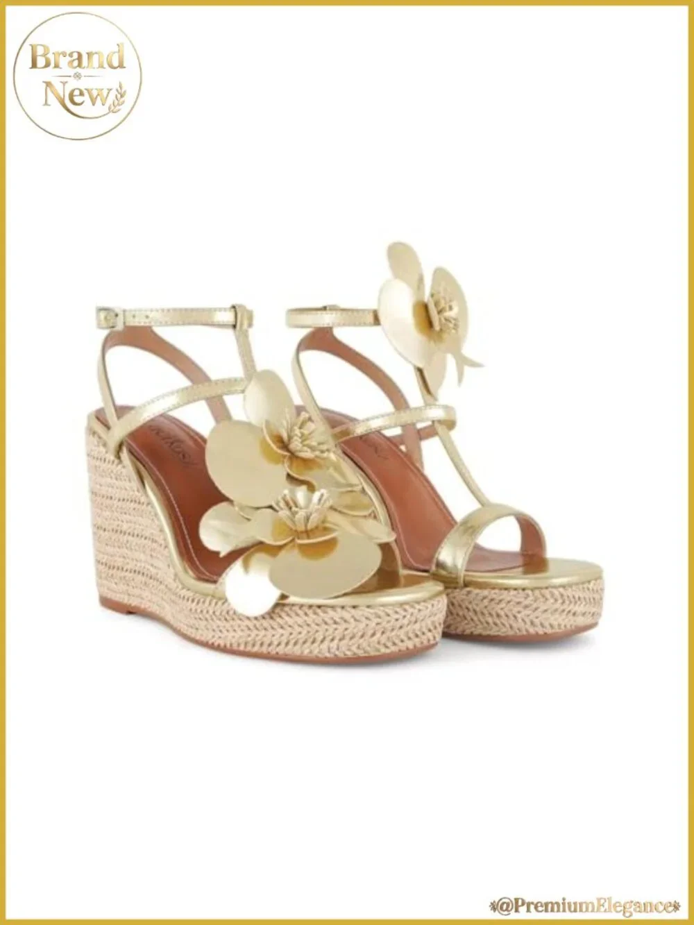 LACIKOSZ Floral Faux Leather Strappy Wedge Platform Sandals Women